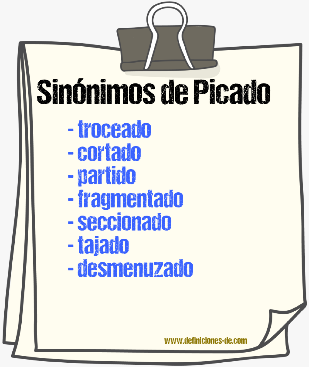 Sinónimos de picado