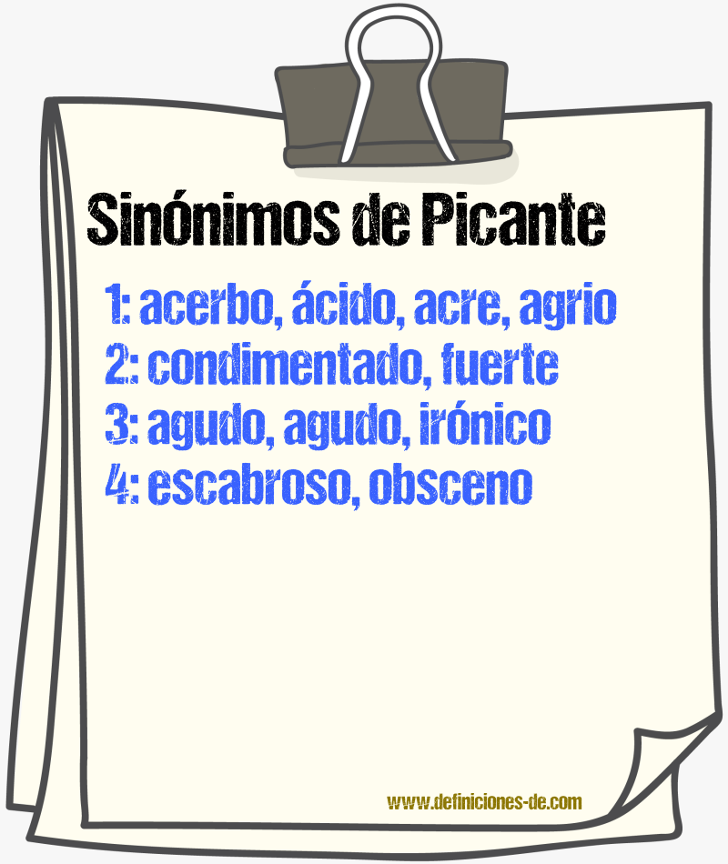 Sinnimos de picante