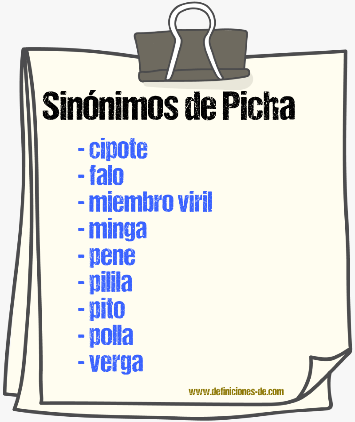 Sinnimos de picha