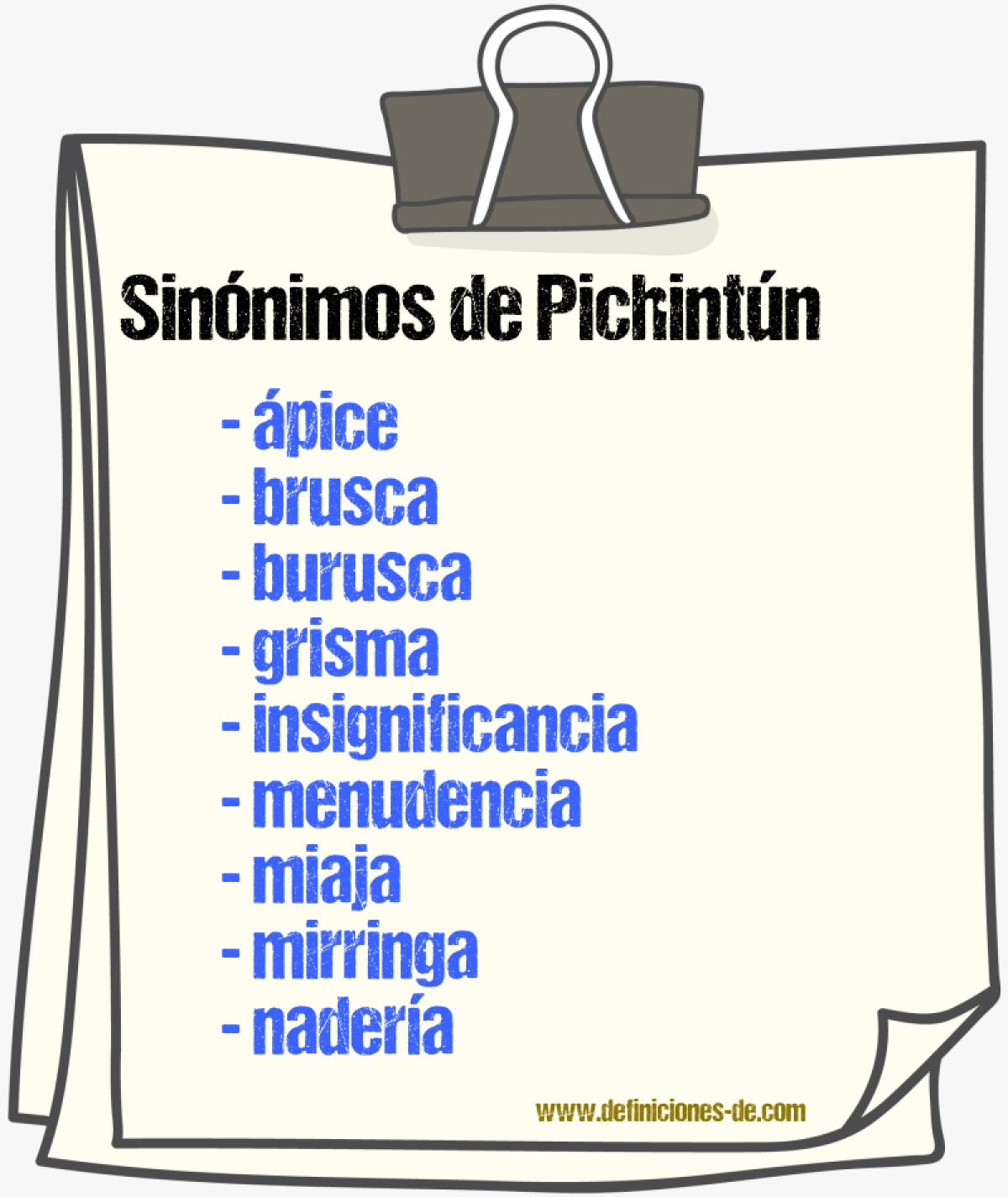 Sinnimos de pichintn