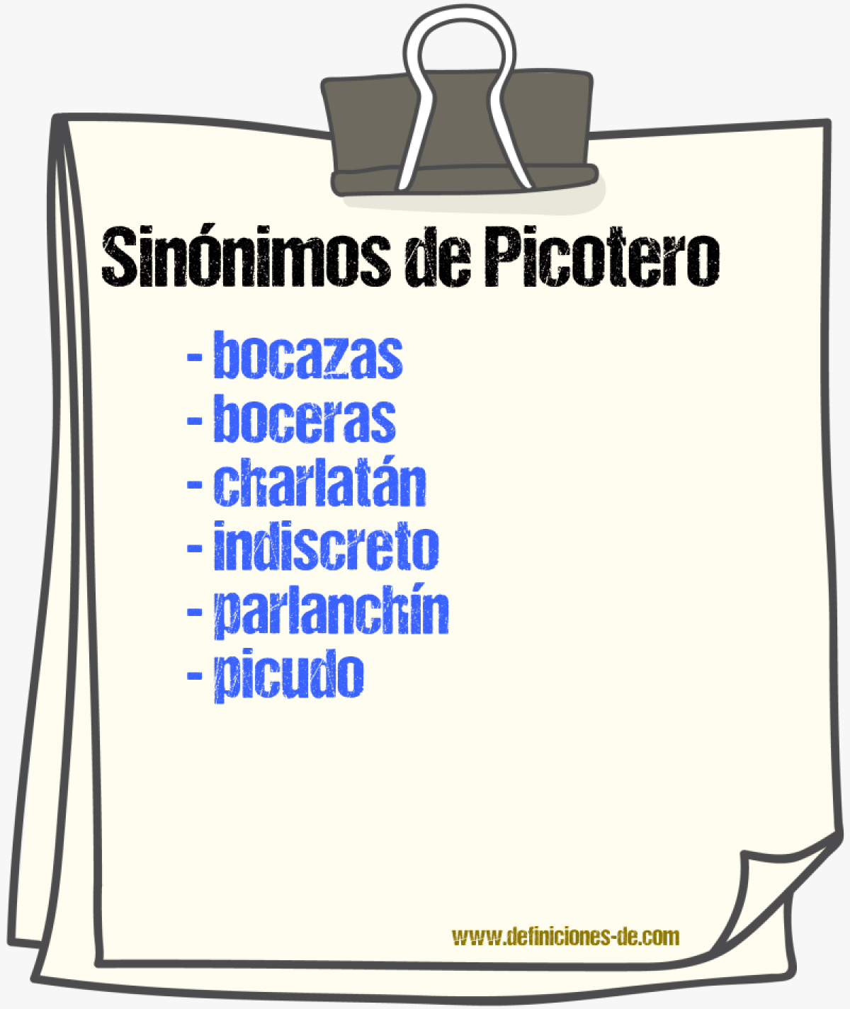 Sinnimos de picotero