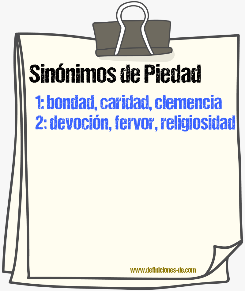 Sinnimos de piedad