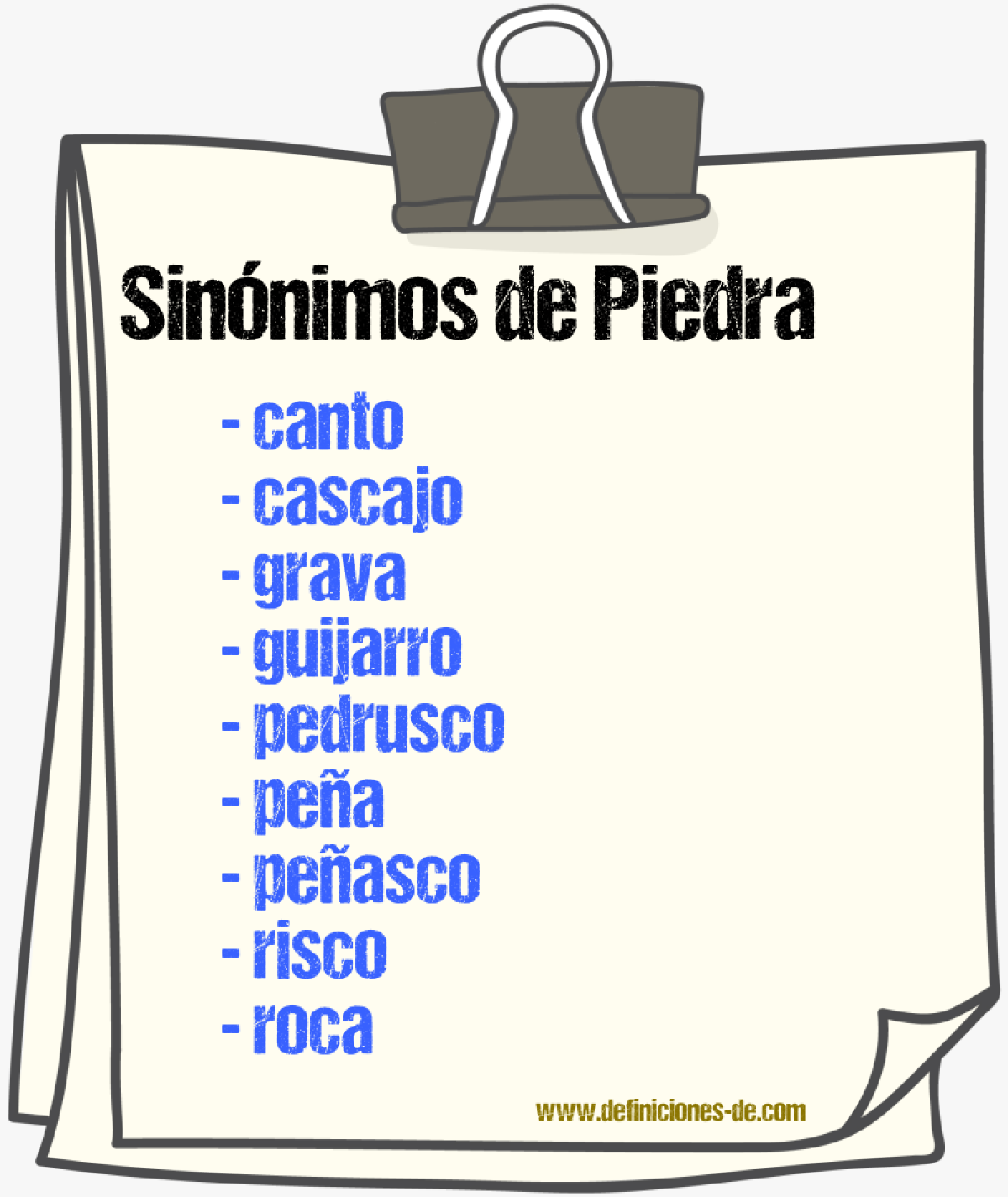 Sinnimos de piedra