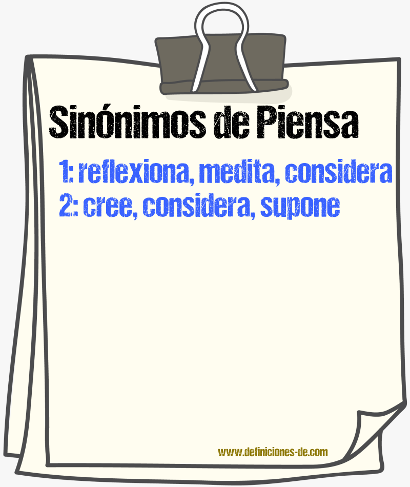 Sinónimos de piensa