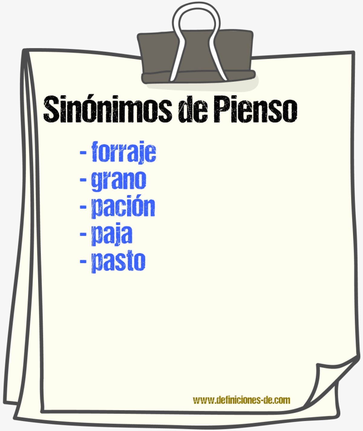 Sinnimos de pienso