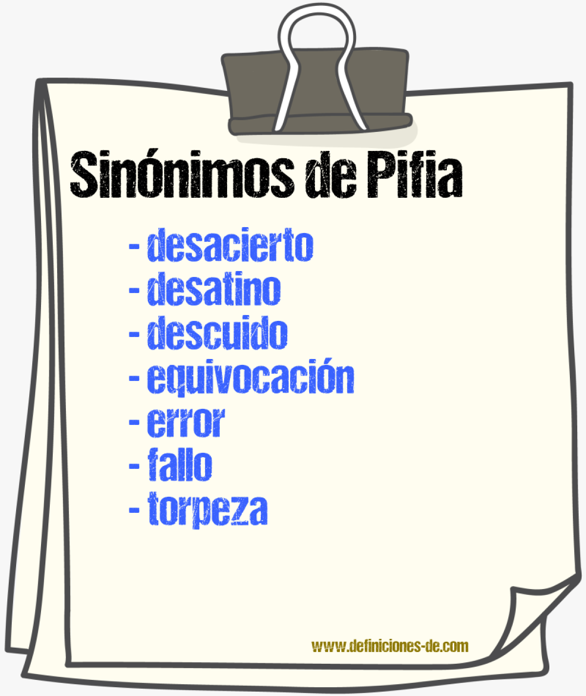 Sinnimos de pifia