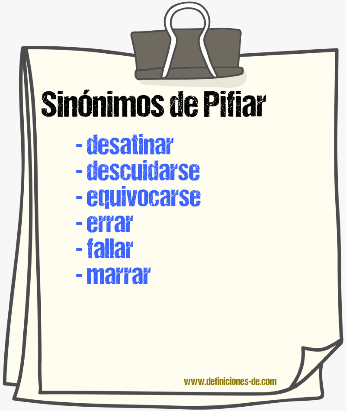 Sinnimos de pifiar