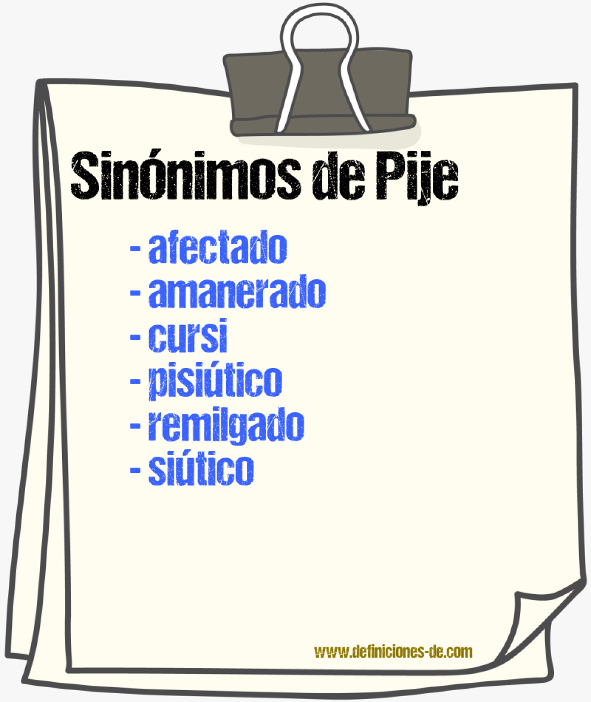 Sinnimos de pije