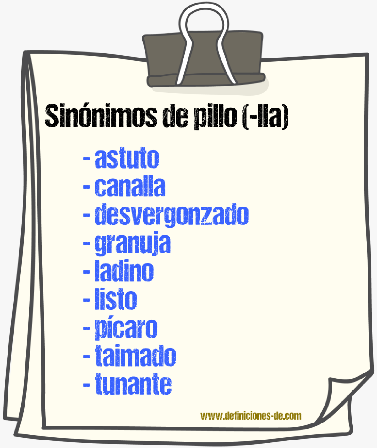 Sinnimos de pillo