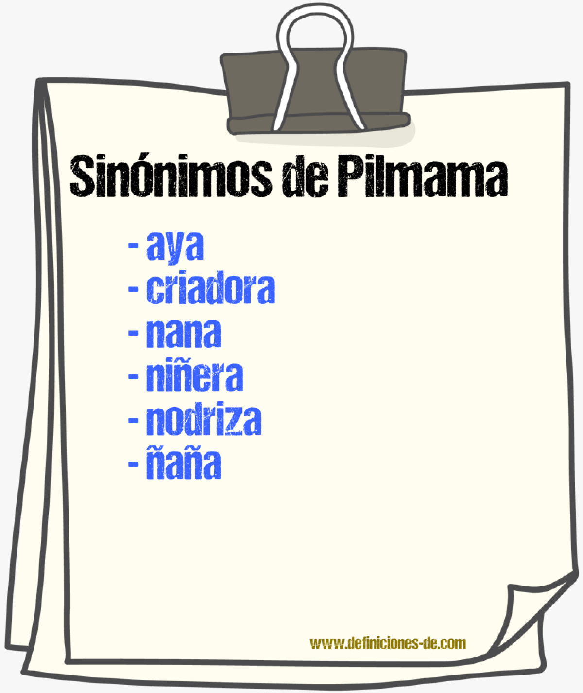 Sinnimos de pilmama