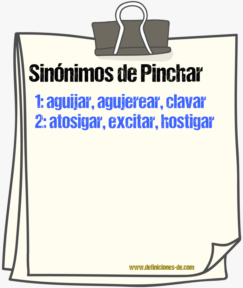 Sinnimos de pinchar