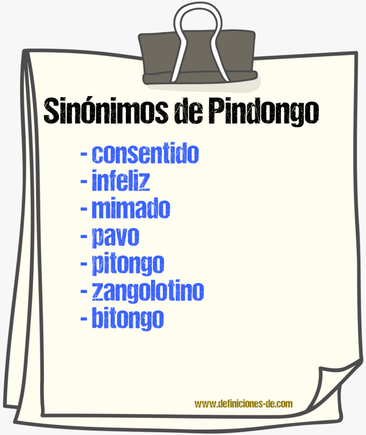 Sinnimos de pindongo