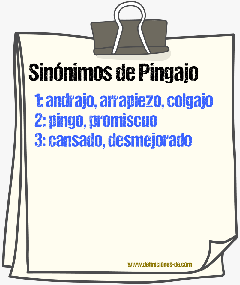 Sinnimos de pingajo