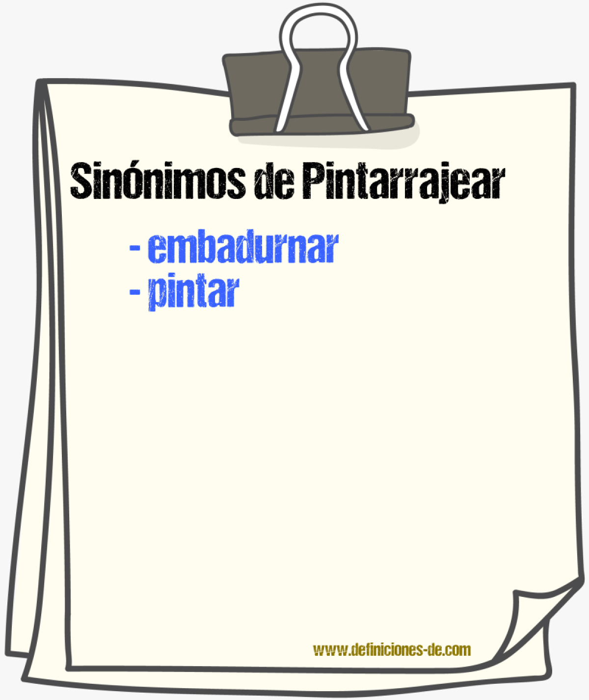 Sinnimos de pintarrajear