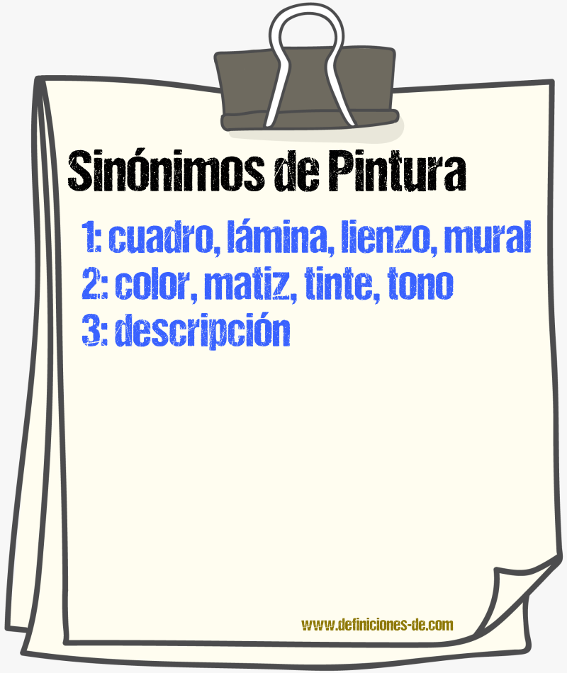 Sinnimos de pintura