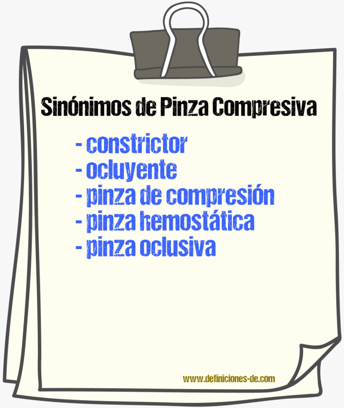 Sinónimos de pinza compresiva