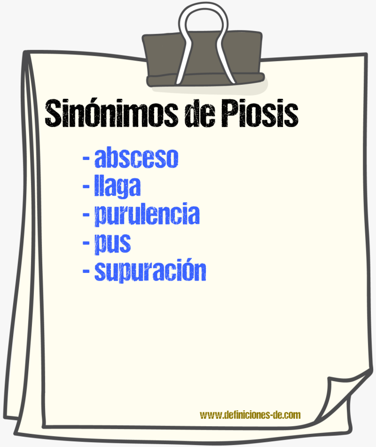 Sinnimos de piosis