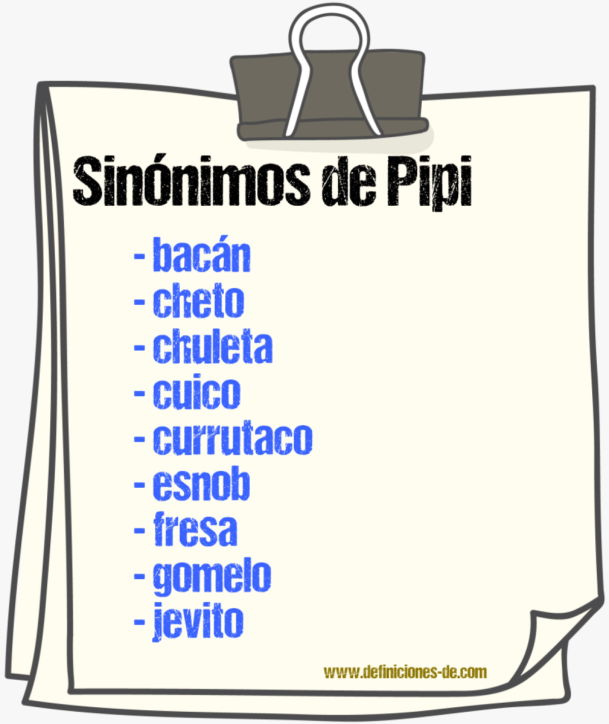 Sinnimos de pipi