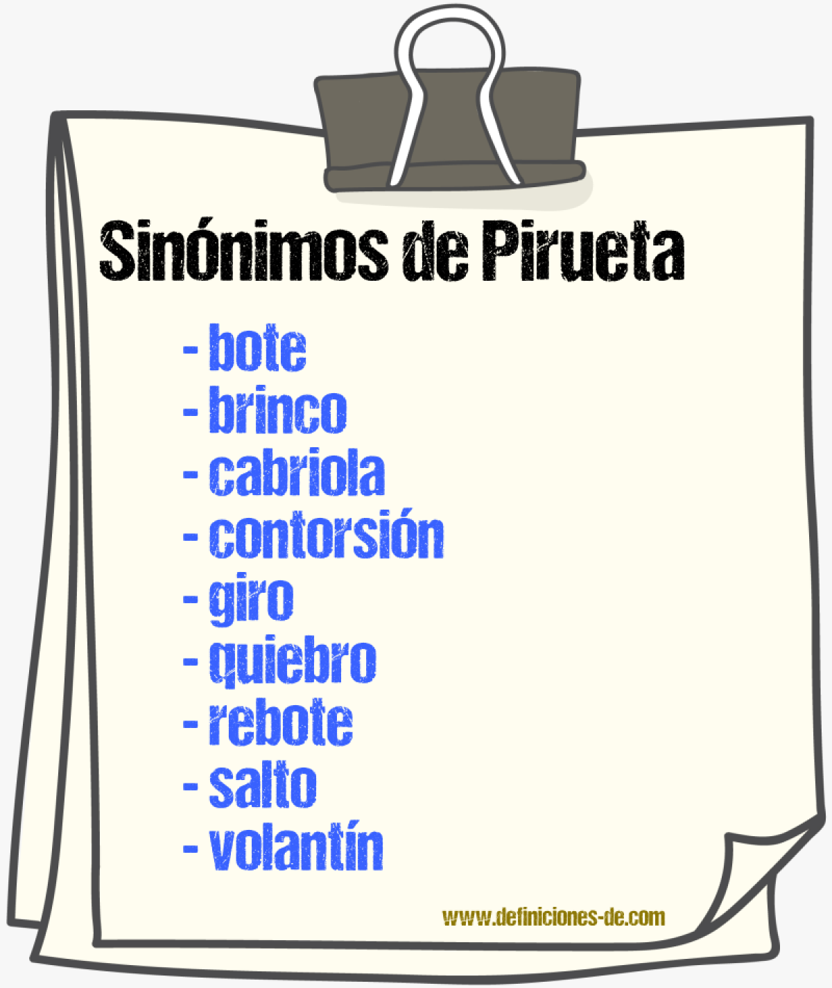 Sinnimos de pirueta