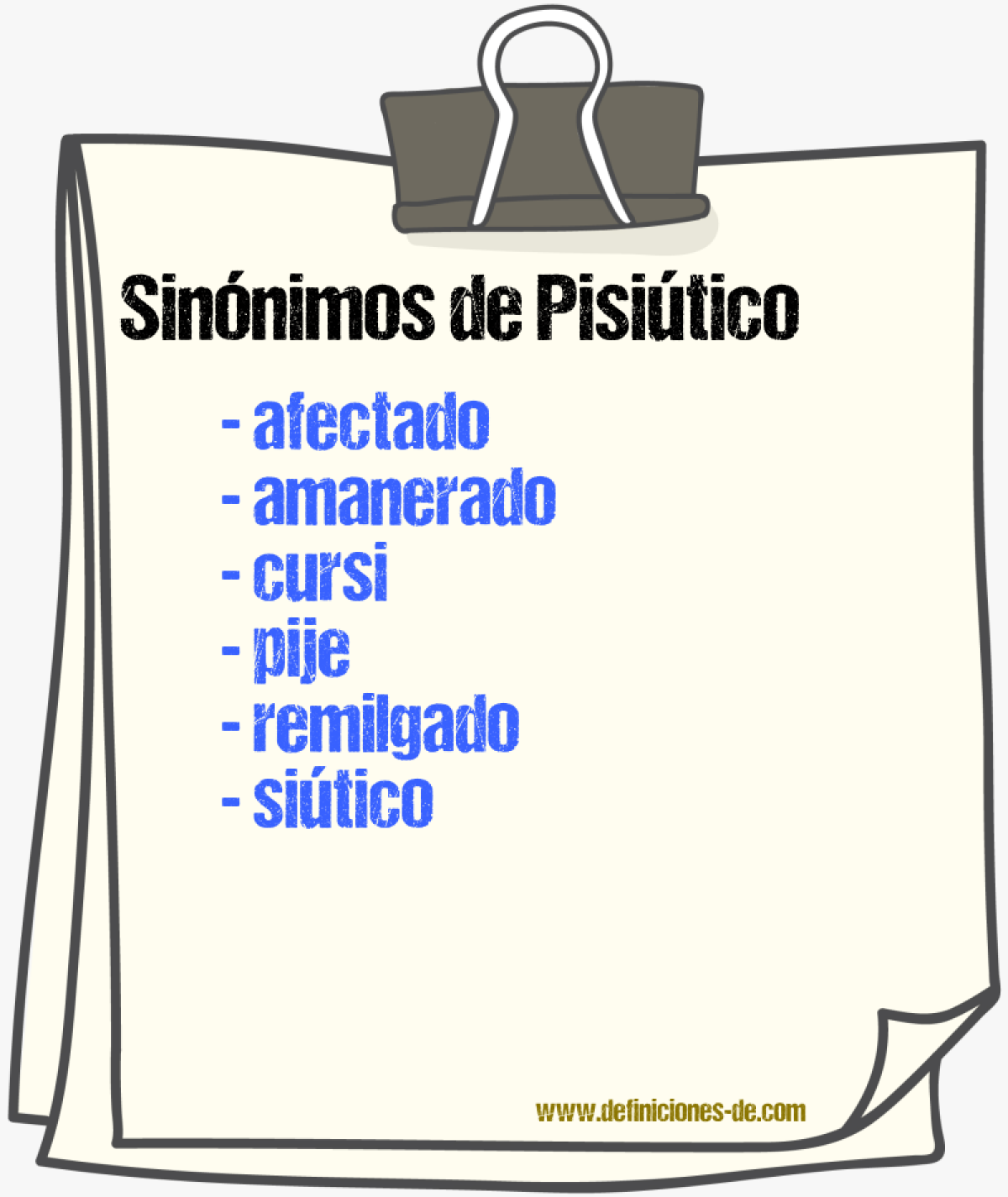 Sinnimos de pisitico