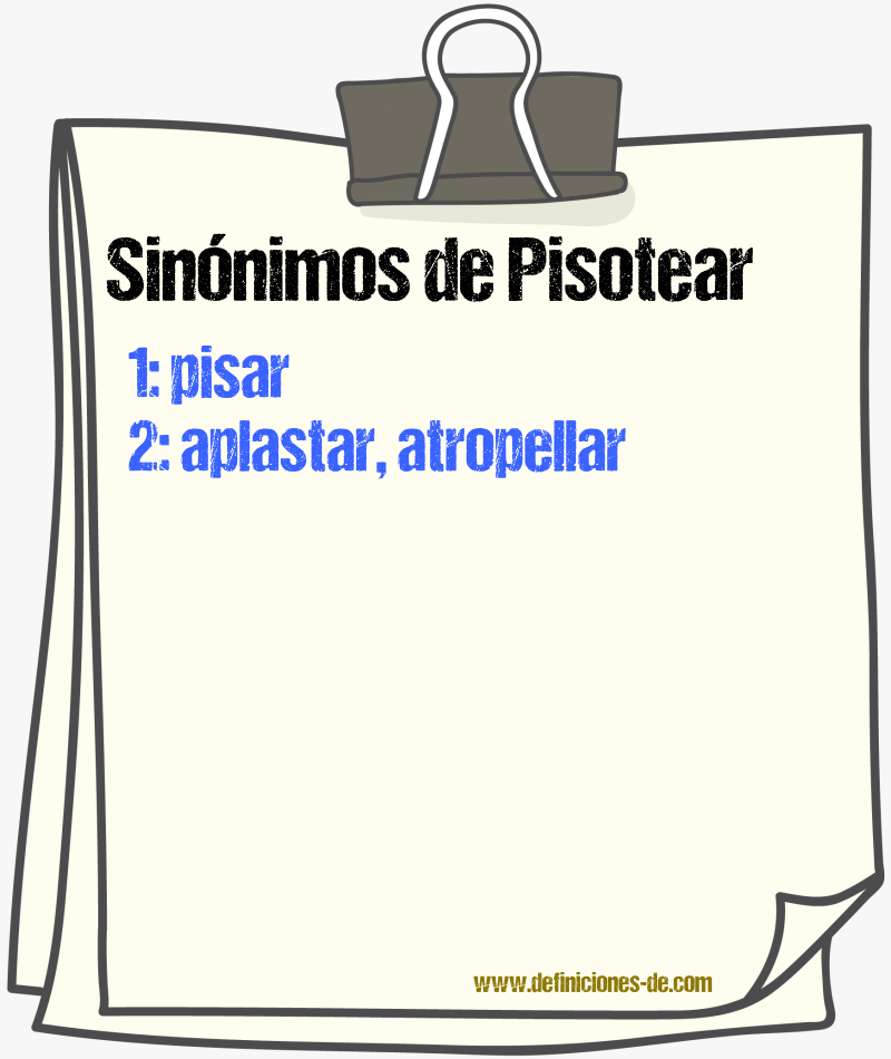 Sinnimos de pisotear