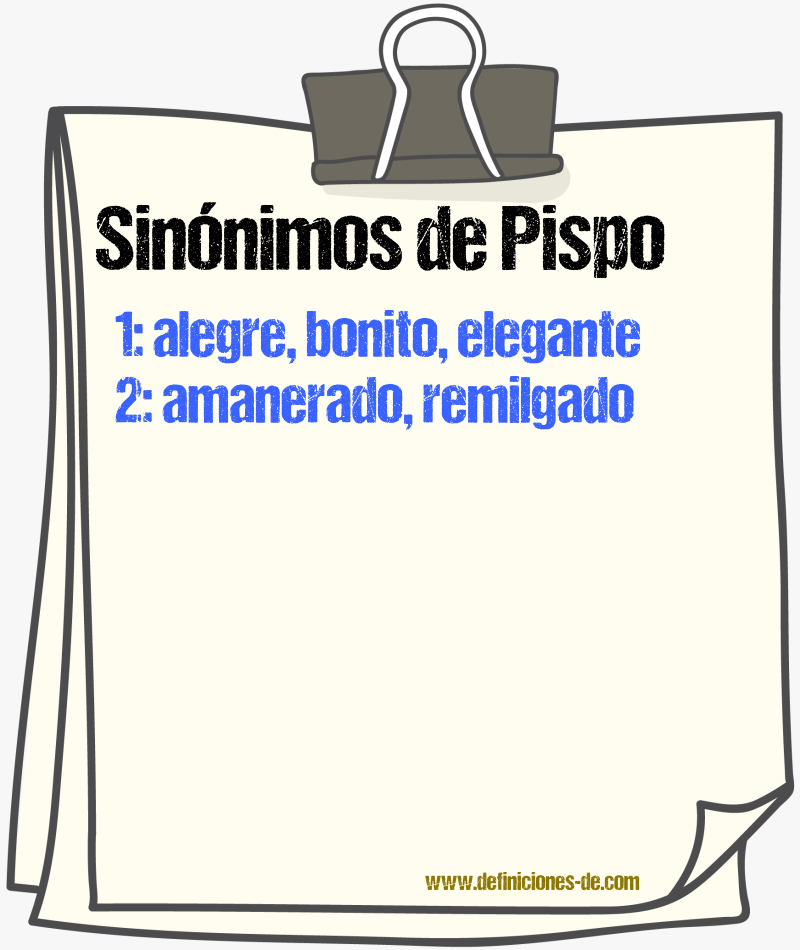 Sinnimos de pispo