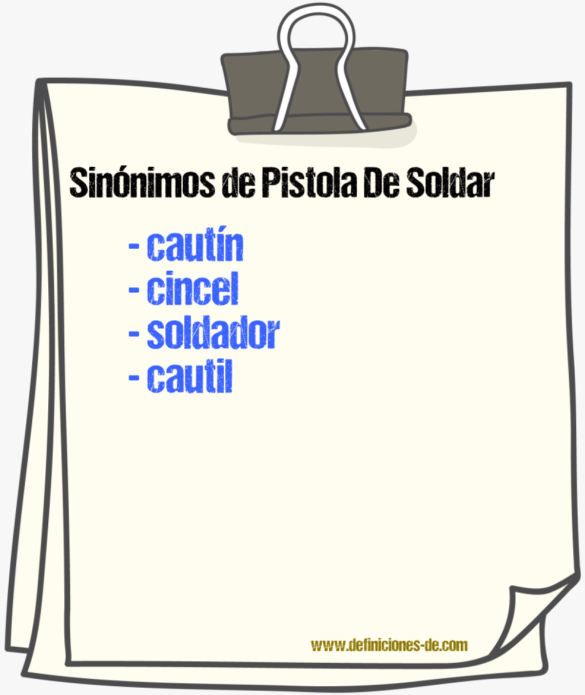 Sinnimos de pistola de soldar