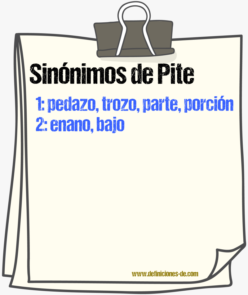 Sinnimos de pite