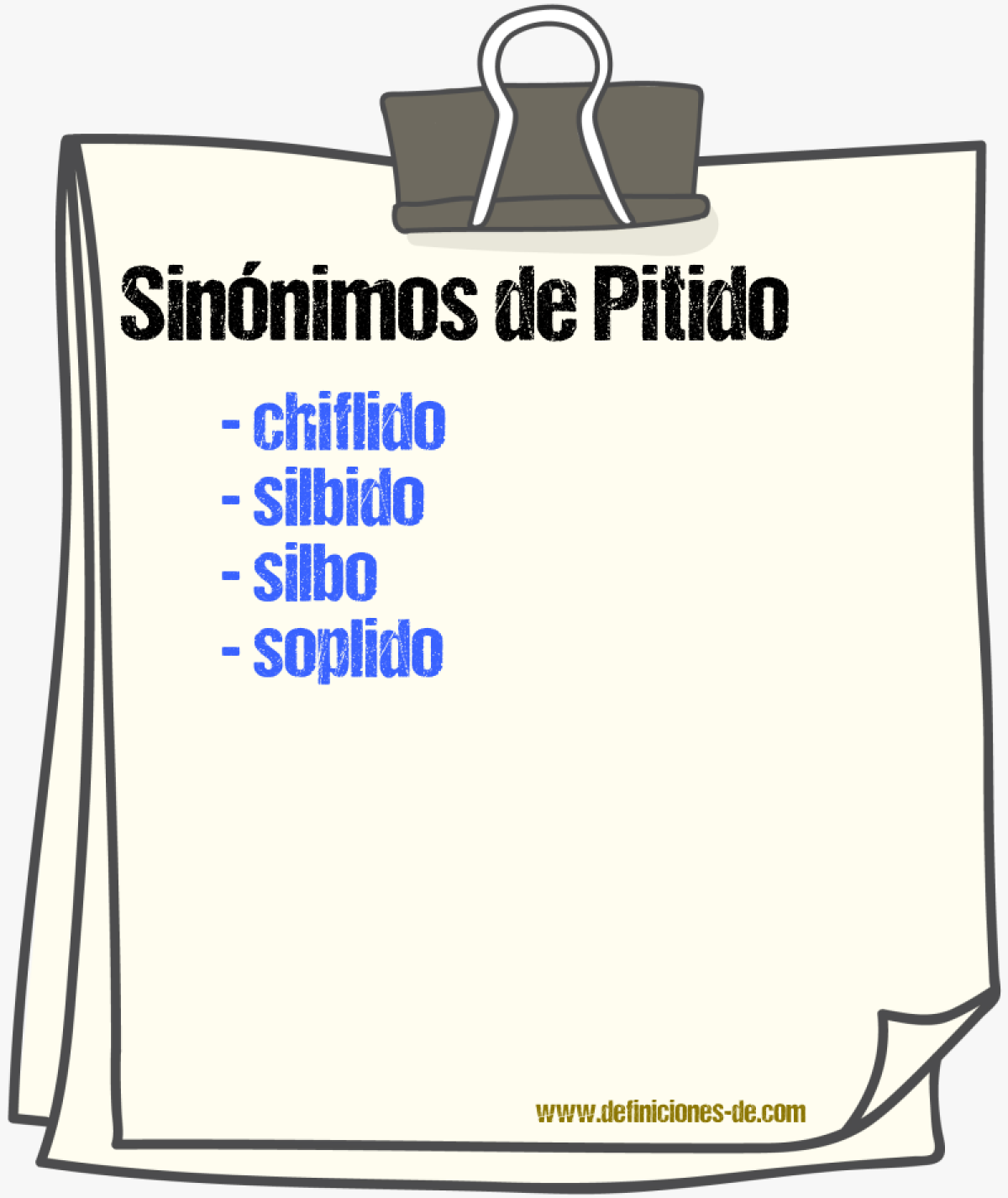 Sinnimos de pitido