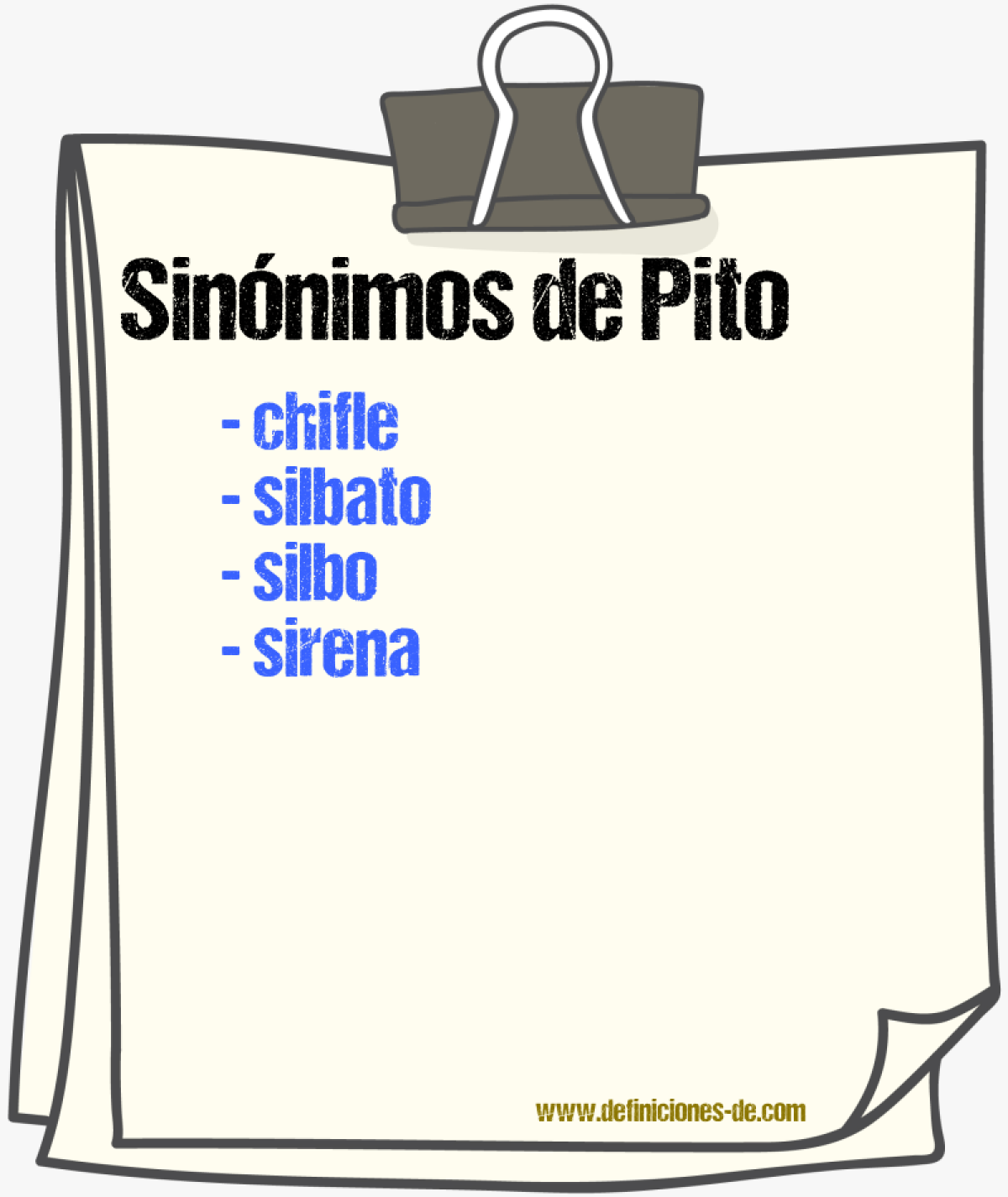 Sinnimos de pito