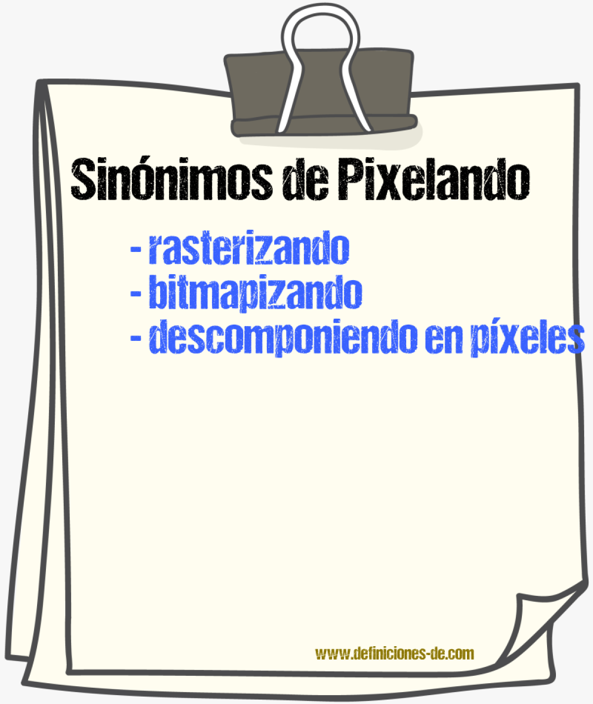 Sinónimos de pixelando