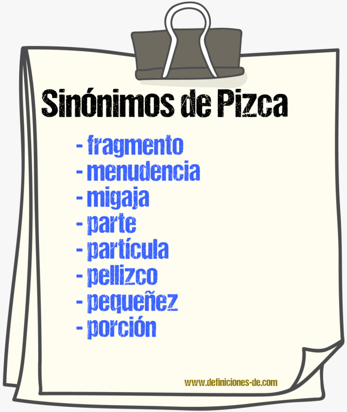 Sinnimos de pizca