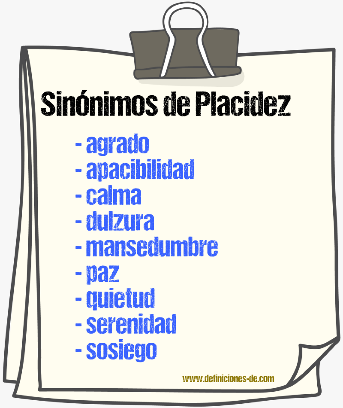 Sinnimos de placidez