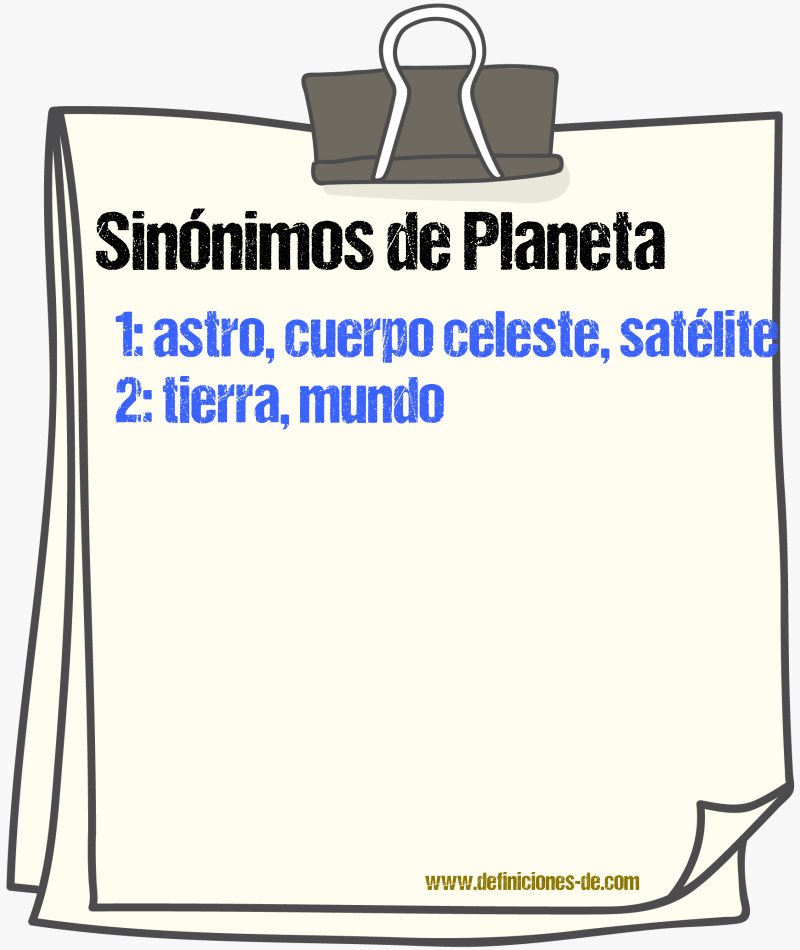 Sinnimos de planeta