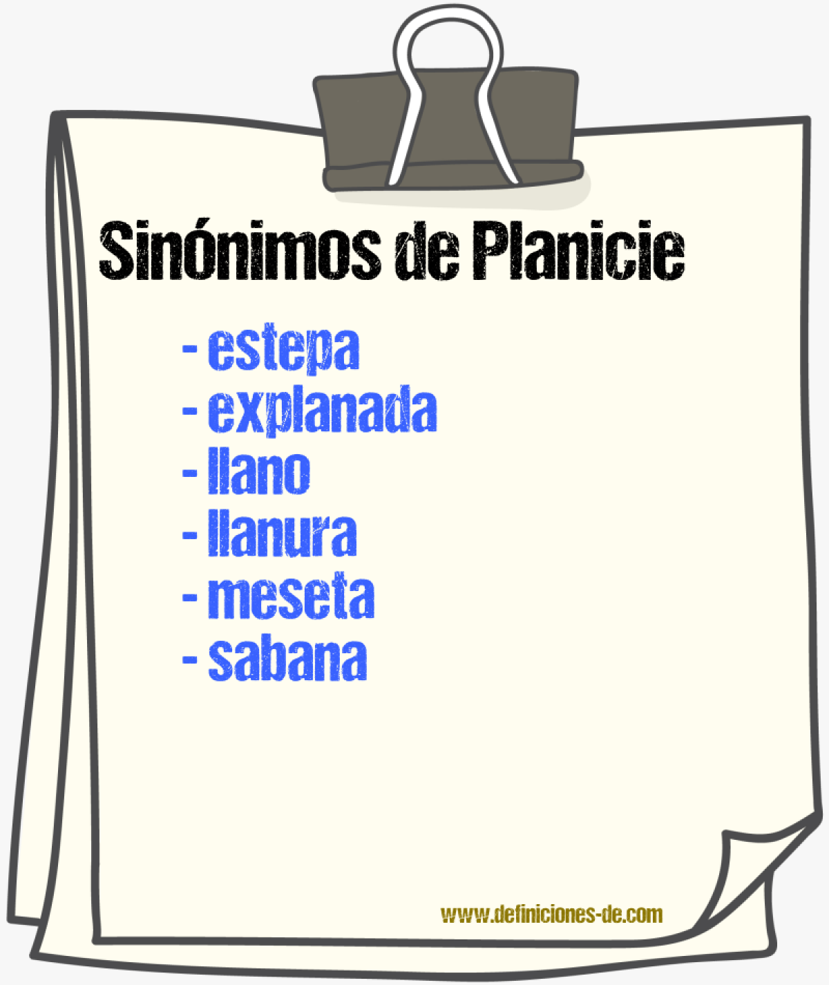 Sinnimos de planicie