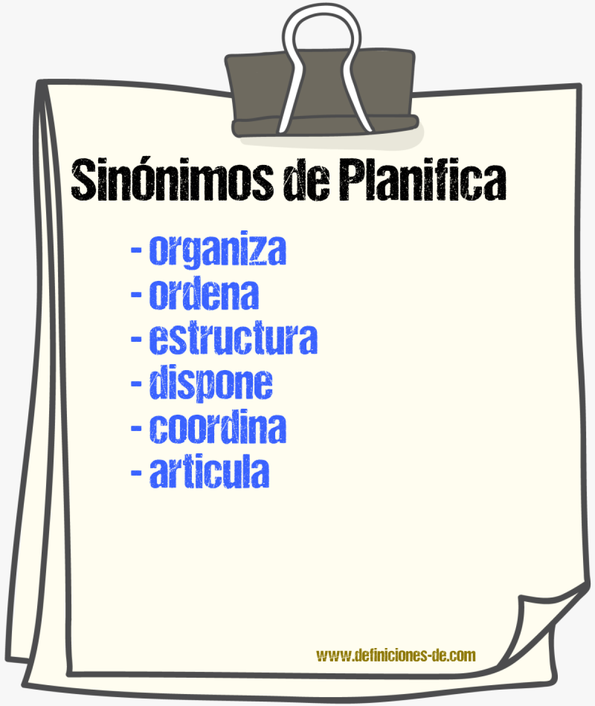 Sinónimos de planifica