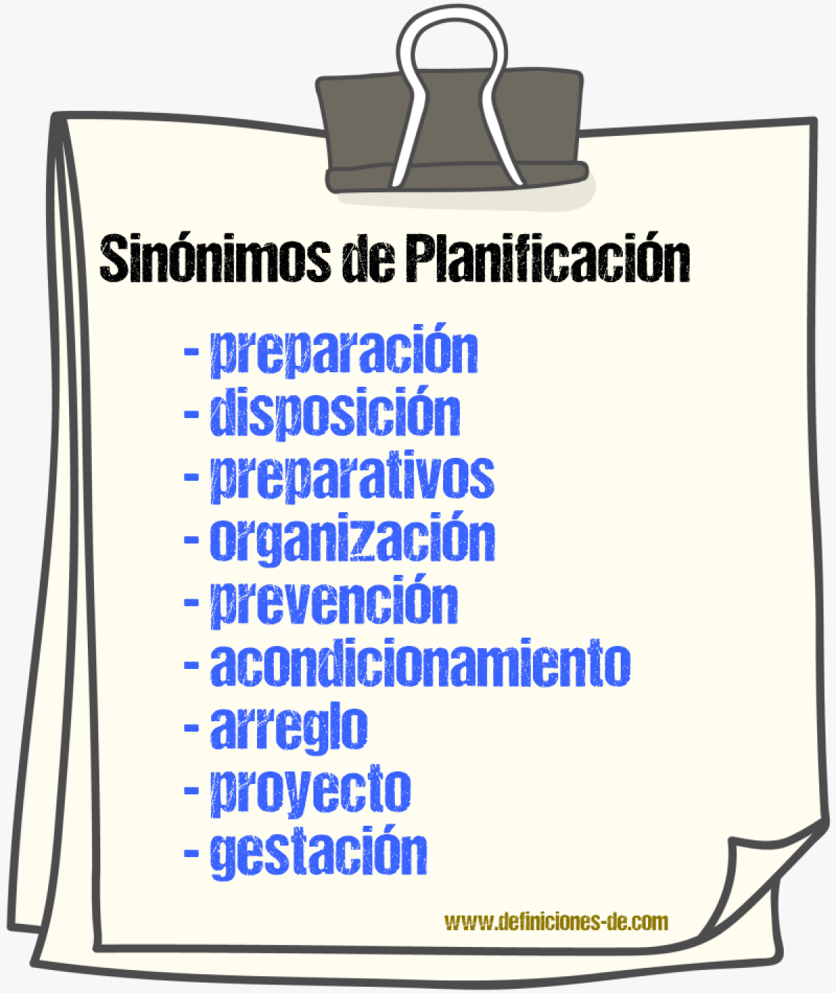 Sinnimos de planificacin