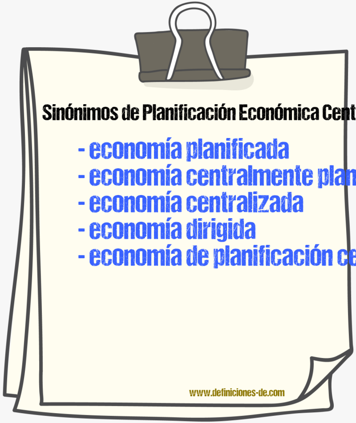 Sinónimos de planificación económica central