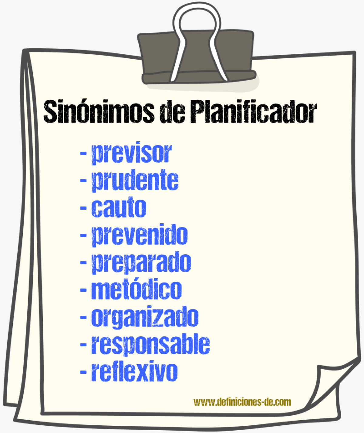 Sinónimos de planificador