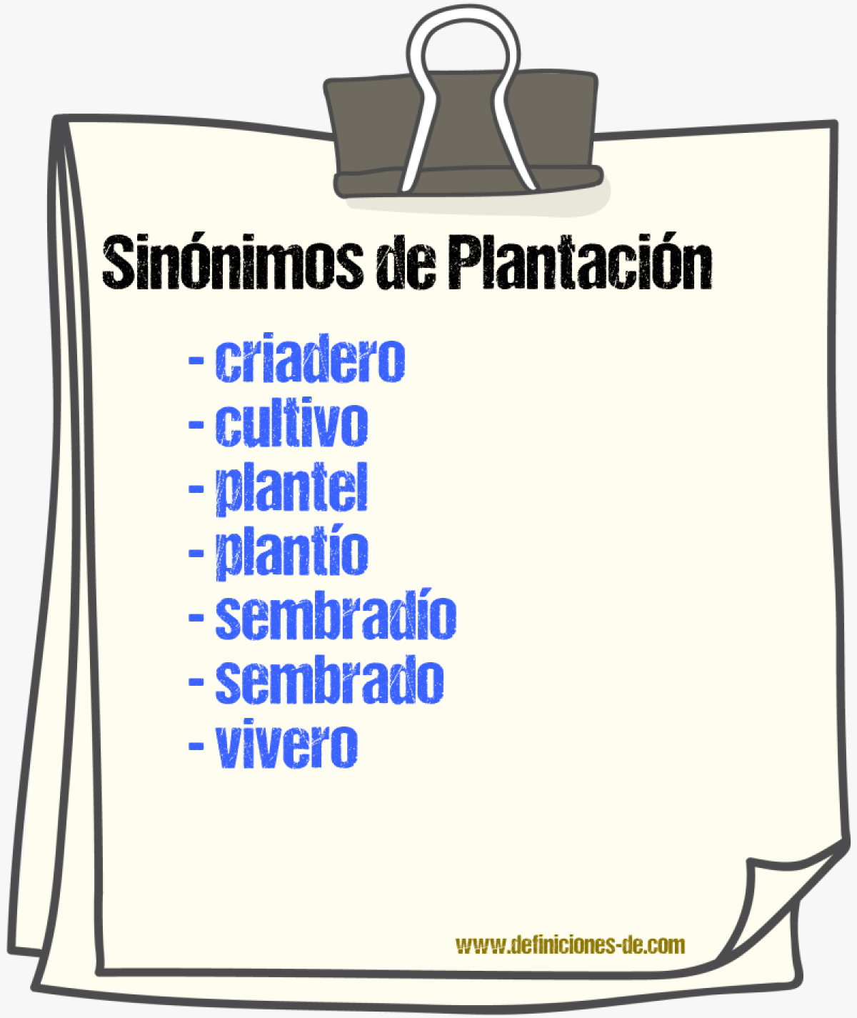 Sinnimos de plantacin