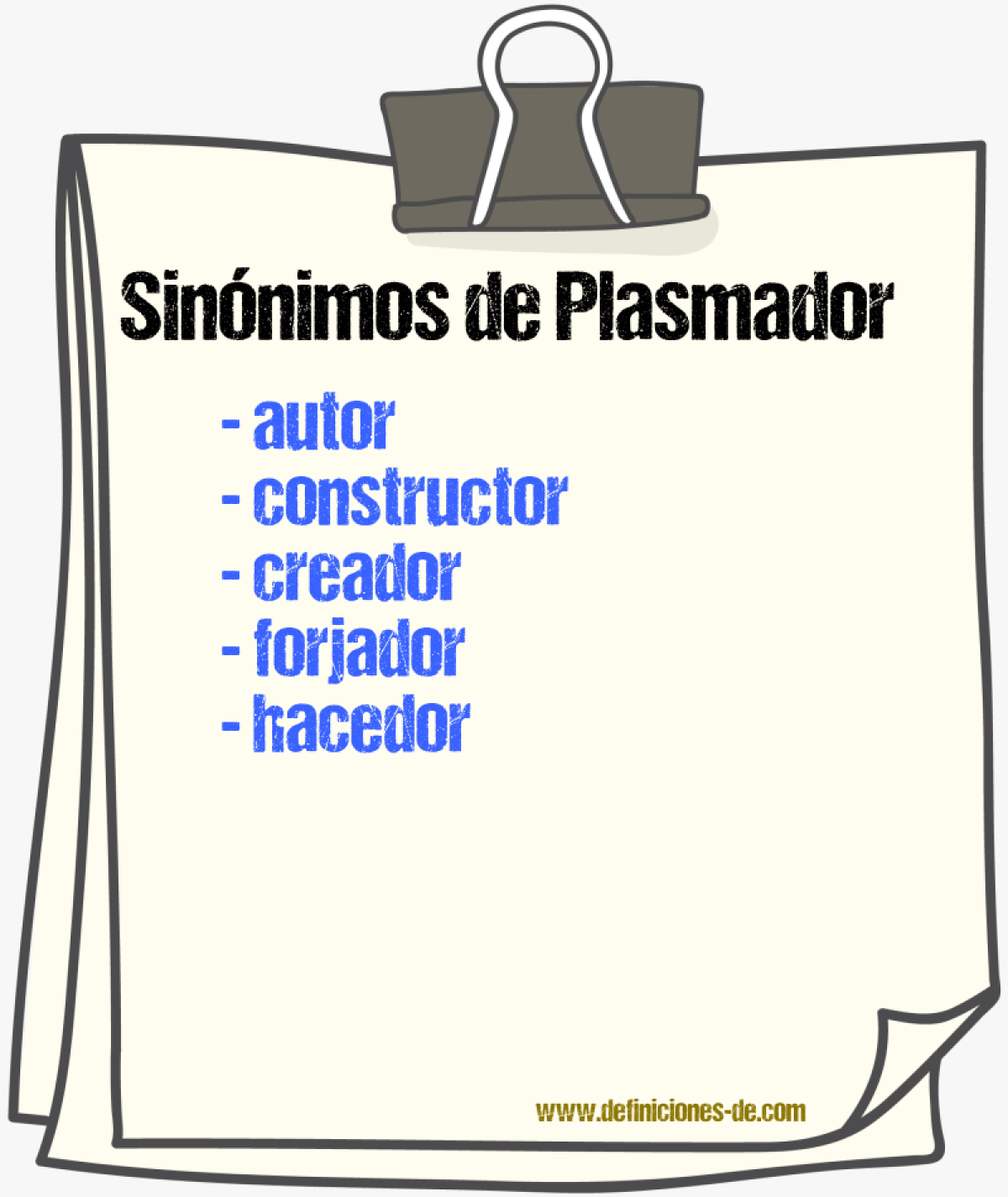 Sinnimos de plasmador