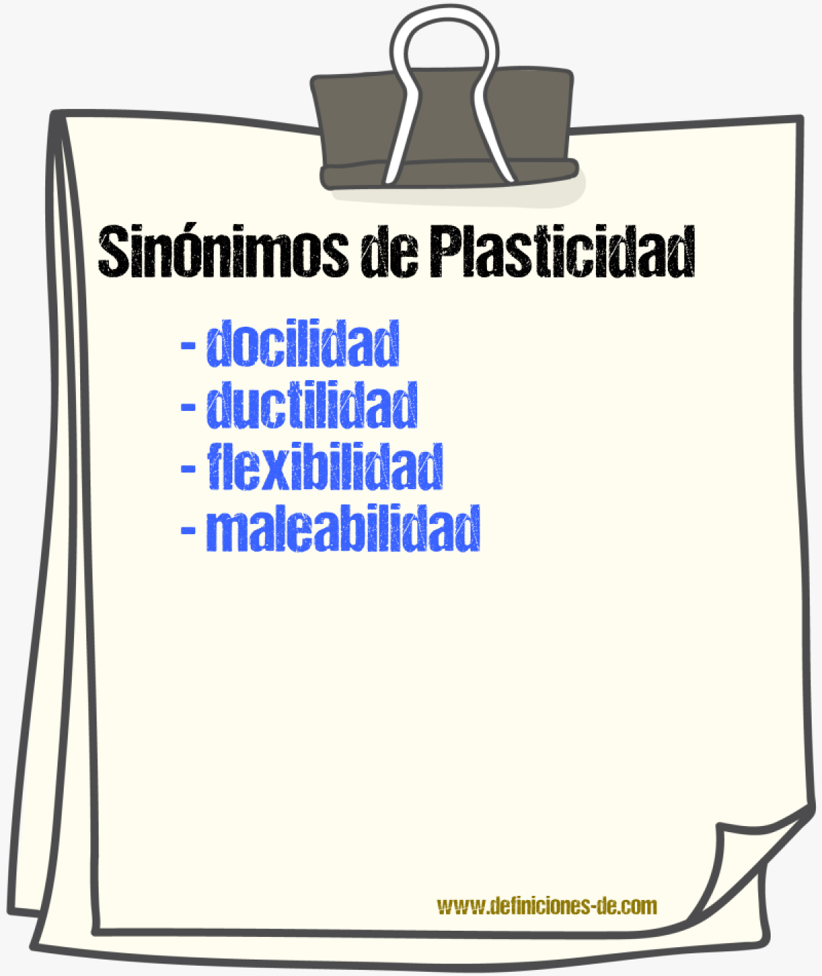 Sinnimos de plasticidad