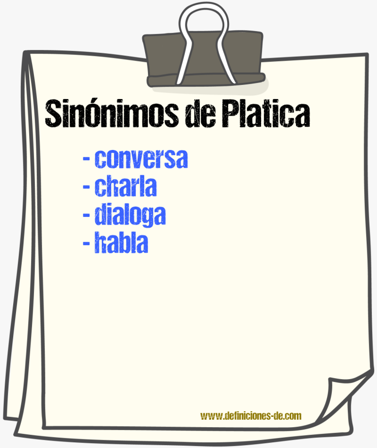 Sinónimos de platica