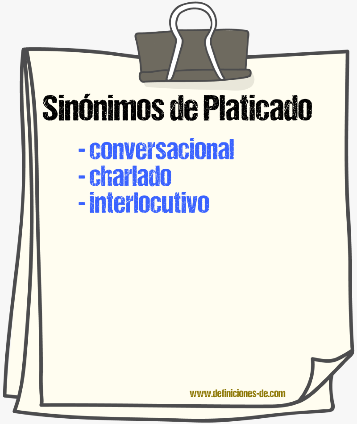 Sinónimos de platicado