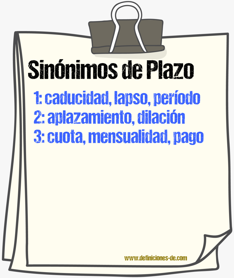 Sinnimos de plazo