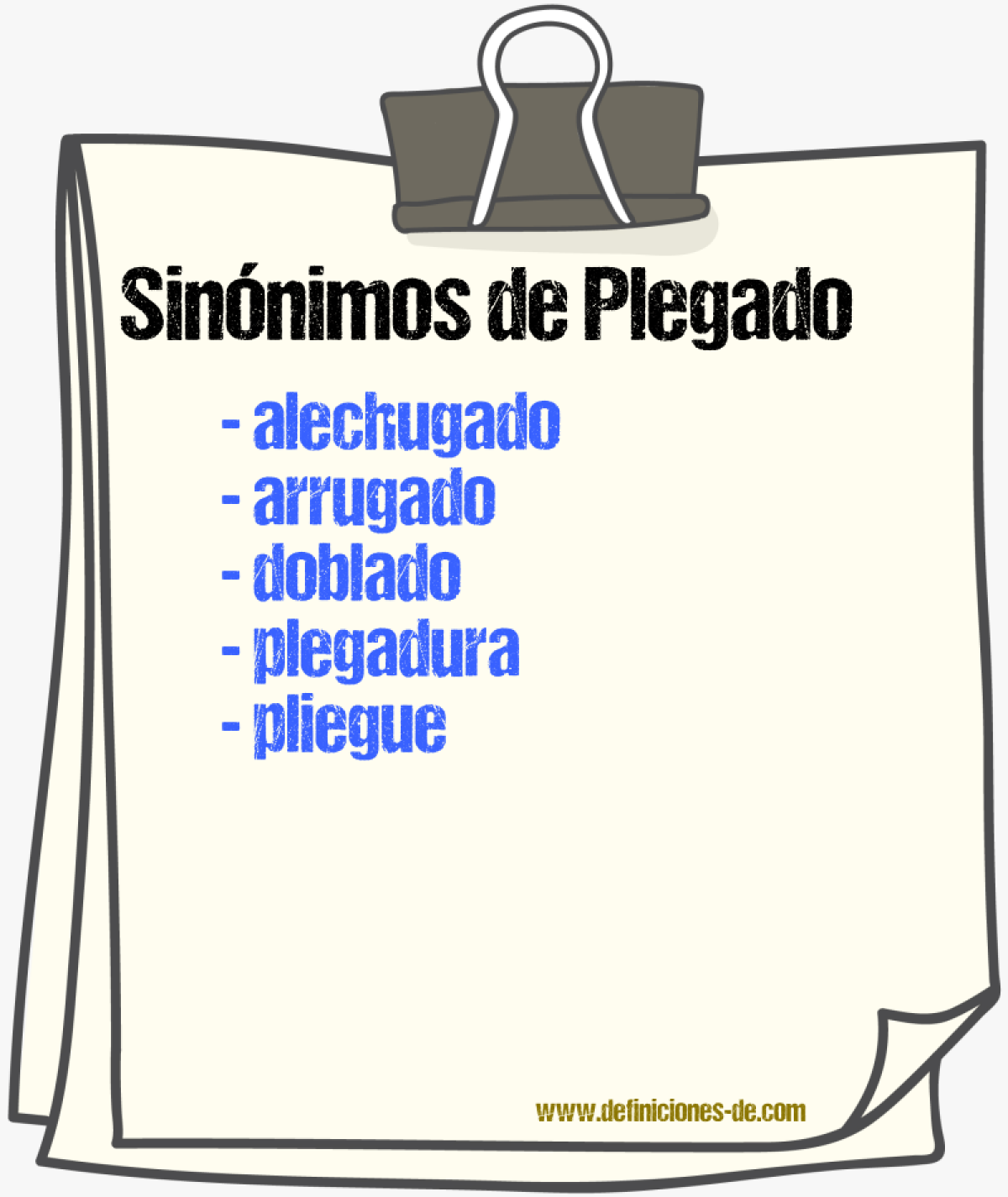 Sinnimos de plegado