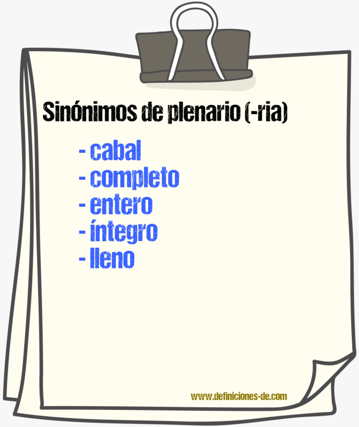 Sinnimos de plenario