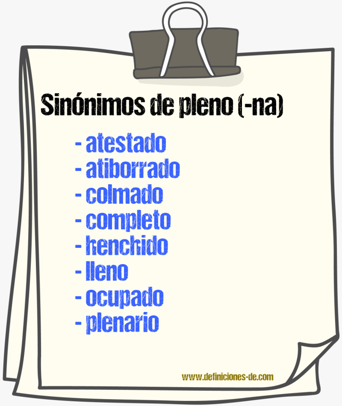 Sinnimos de pleno