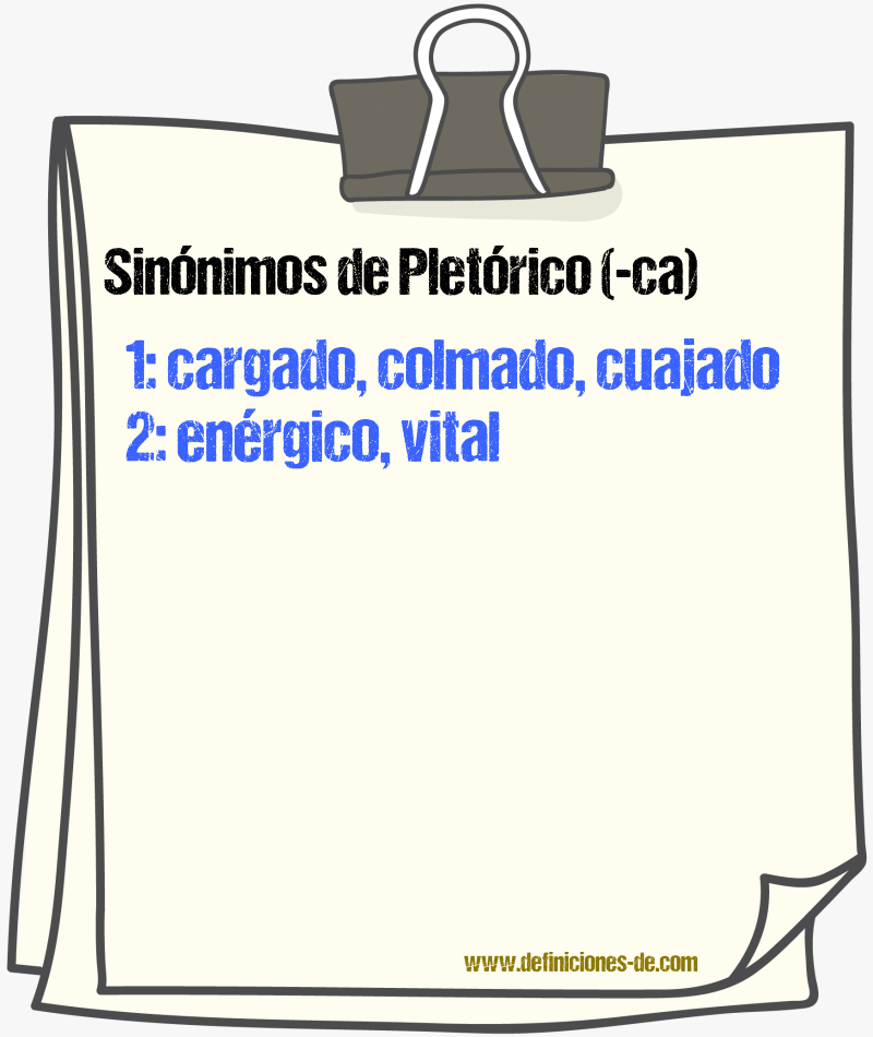 Sinnimos de pletrico