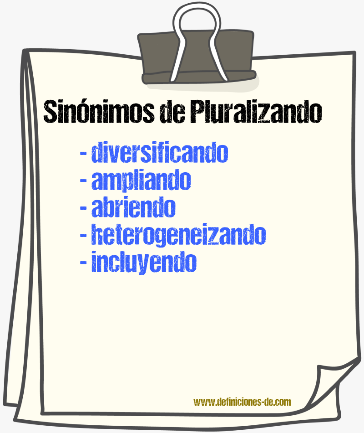 Sinónimos de pluralizando